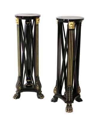 Lot 248 - ♦ A Pair of Regency-Style Ebonised and Parcel...