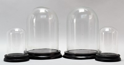 Lot 125 - Glass Domes: Two Pairs of Glass Domes, modern,...