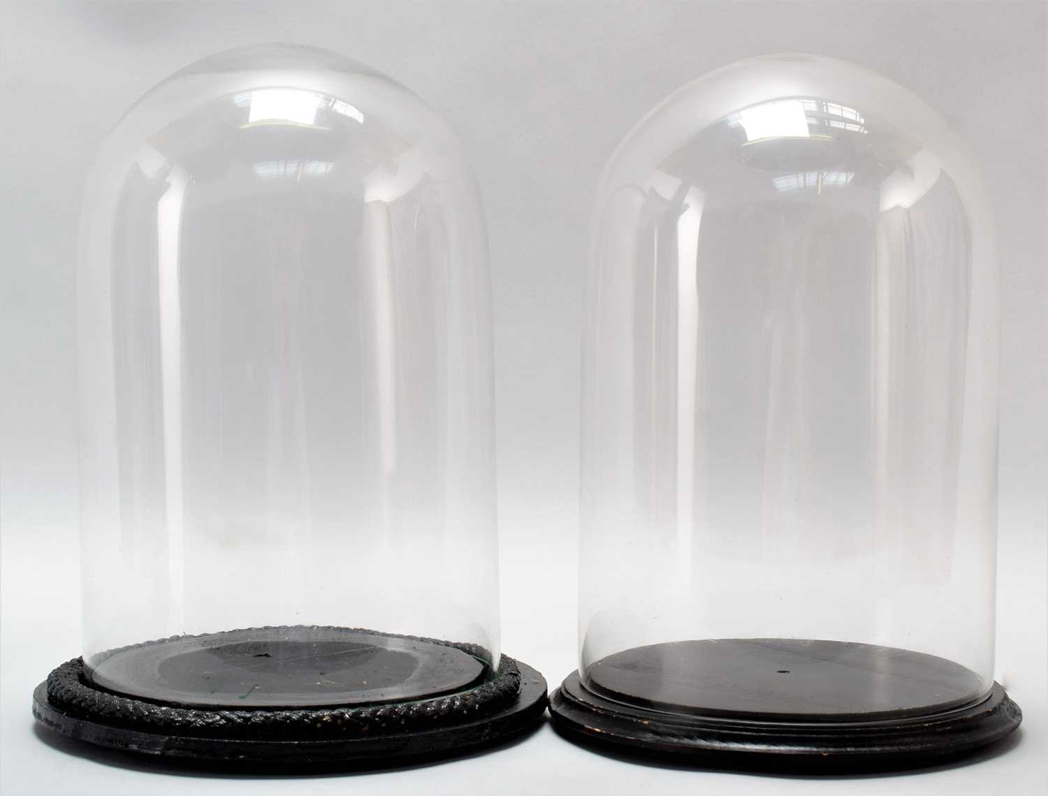 Lot 138 - Glass Domes: A Pair of Circular Glass Domes,...