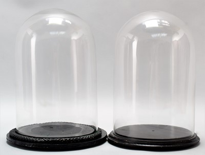 Lot 138 - Glass Domes: A Pair of Circular Glass Domes,...