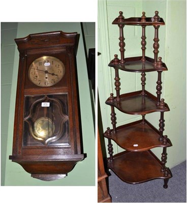 Lot 472 - Wall clock and corner whatnot