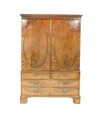 Lot 324 - ♦ A George III Mahogany Linen Press, late 18th...