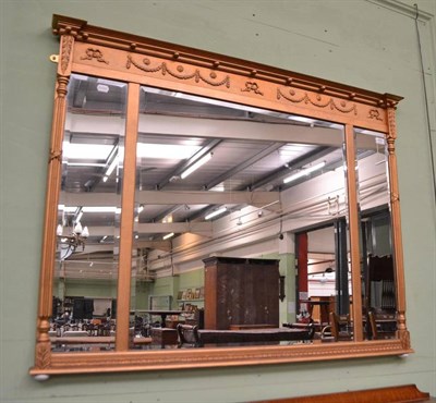 Lot 474 - Reproduction gilt framed overmantel mirror