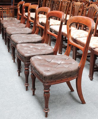 Lot 1127 - A Set of Six Mahogany Victorian Balloon Back...