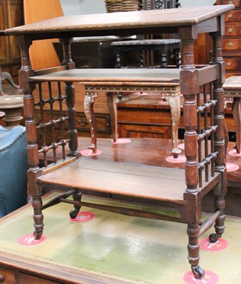 Lot 1176 - A Late Victorian Oak Writing Table on Castors,...