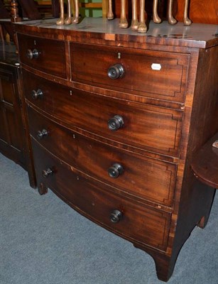 Lot 478 - A Victorian bow fronted mahogany chest of drawers