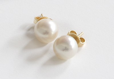 Lot 359 - A Pair of Cultured Pearl Earrings, by Mikimoto,...