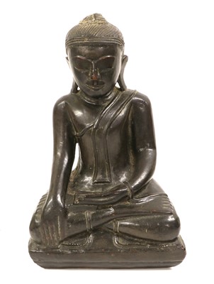 Lot 270 - A Chinese Lacquered Wood Buddha, in Ming style,...