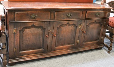 Lot 1327 - A Reproduction Oak Dresser Base, in 17th...