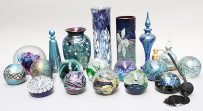 Lot 71 - Okra Glass, including vases and paperweights,...