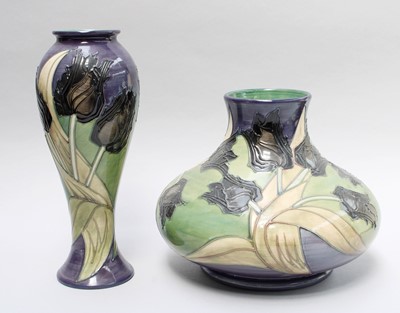 Lot 12 - A Moorcroft Black Tulip Pattern Vase, designed...