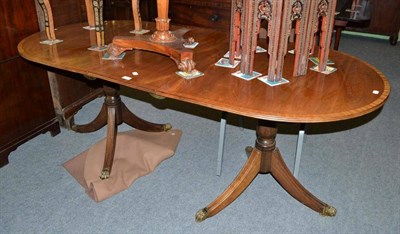 Lot 490 - A Regency style mahogany D-end dining table