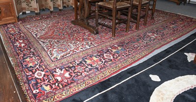 Lot 1101 - A Heriz Carpet, the raspberry field with...