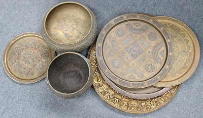 Lot 315 - Middle Eastern Metalwares, including two brass...