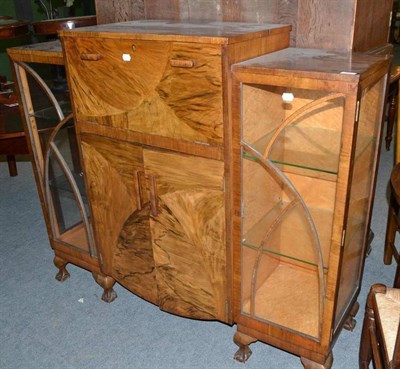 Lot 494 - Art Deco cocktail cabinet with glass shelves