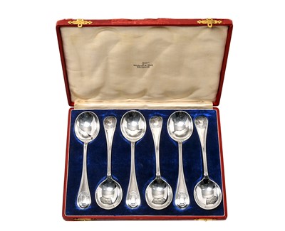 Lot 2338 - A Cased Set of Six George V Silver Spoons