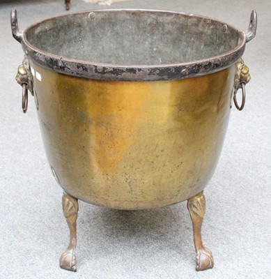 Lot 1295 - A Victorian Brass Cauldron (alerations), with...