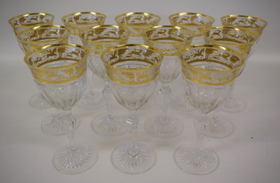 Lot 189 - A Set of Twelve Continental White Wine Glasses,...