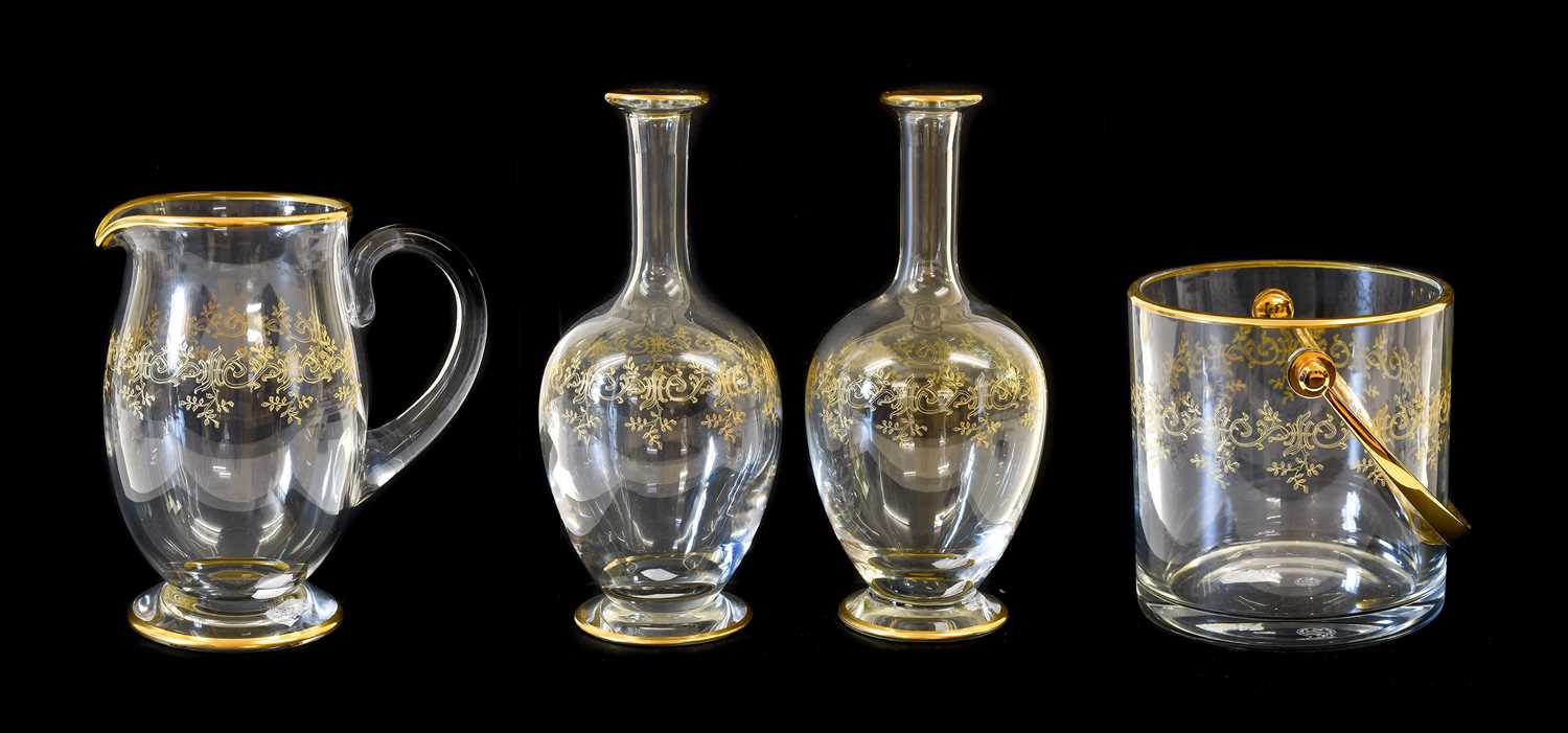 Lot 199 - A Pair of Baccarat Recamier Pattern Carafes, A...