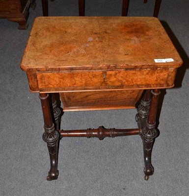 Lot 503 - Victorian burr walnut work table