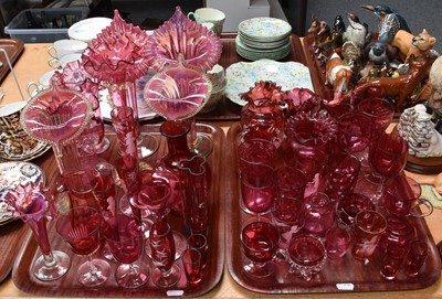 Lot 87 - A Quantity of Victorian and Later Cranberry...