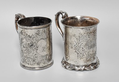 Lot 29 - Two Victorian Silver Christening-Mugs, One...