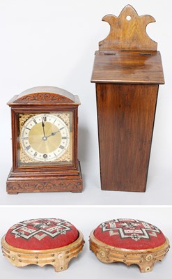 Lot 326 - An Oak Cased Mantel Timepiece, movement...