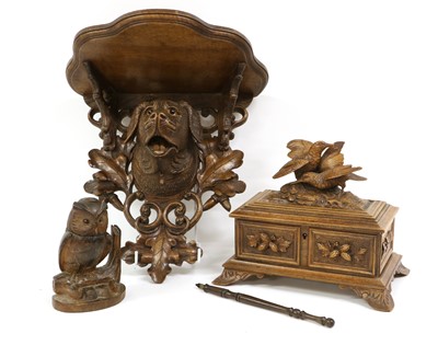 Lot 166 - A Black Forest Carved Oak Wall Bracket, late...