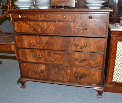 Lot 513 - An early 19th century four height mahogany chest of drawers