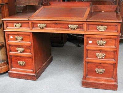 Lot 1132 - A Victorian Mahogany Twin Pedestal Clerks Desk,...