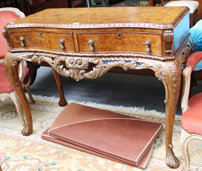 Lot 1345 - A Burr Walnut Two Drawer Side Table, first...