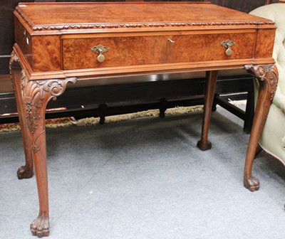 Lot 1351 - A Burr Walnut Side Table, with single drawer...