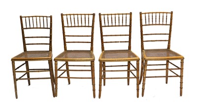 Lot 794 - A Set of Four Victorian Bamboo and Gilt...