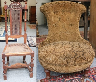 Lot 1316 - A Victorian Slipper Chair and A Cane Chair (2)