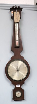 Lot 1136 - A Mahogany 8'' Aneroid Barometer