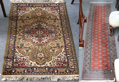 Lot 1085 - A Machine Made Runner, of Bukhara design, the...