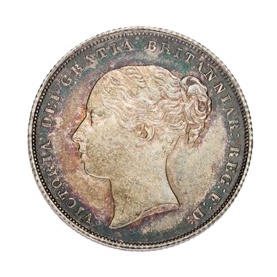 Lot 214 - Victoria, Shilling 1855, (S.3904); dark toning,...