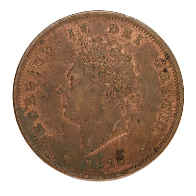 Lot 175 - George IV, Penny 1826, plain saltire on...