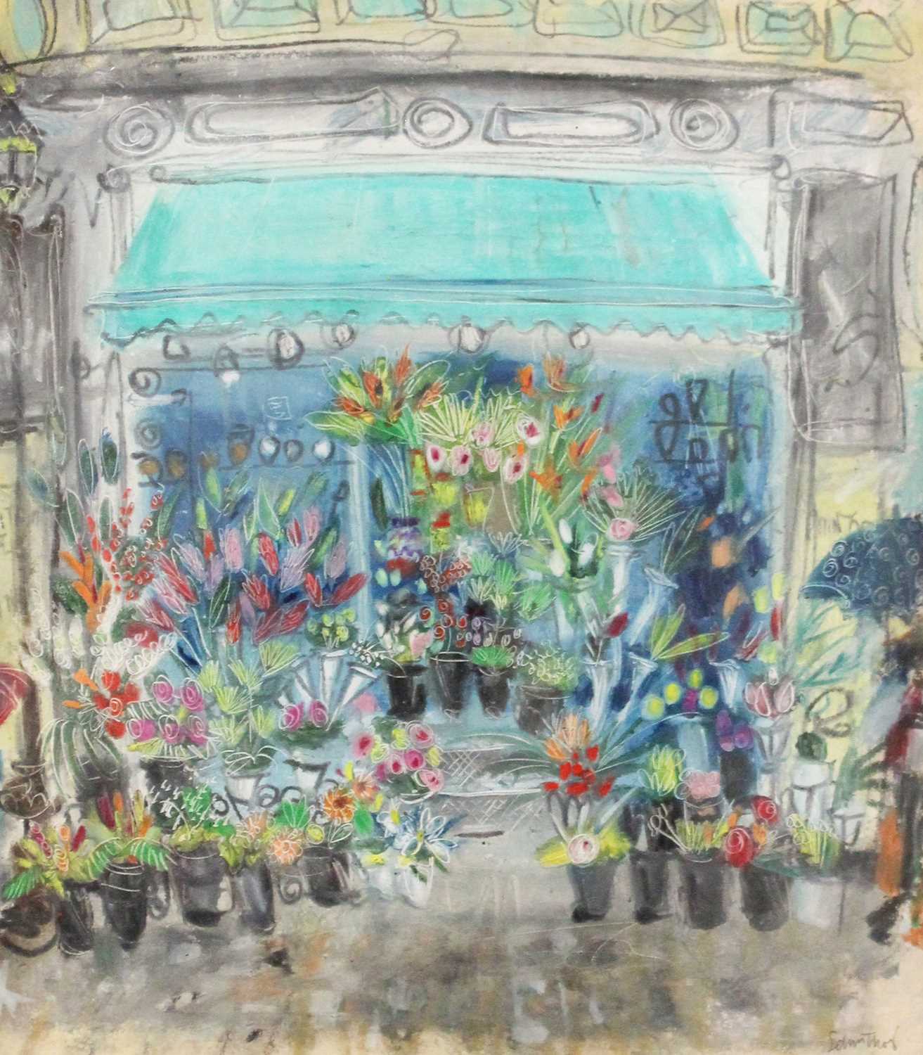 Lot 1058 Selina Thorp (b.1968) "Flower Stall Paris"