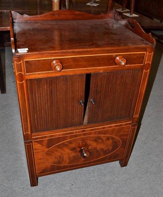 Lot 534 - George III mahogany tambour front commode