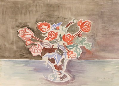 Lot 1047 - Patricia Rhodes (20th Century) "Roses in a...