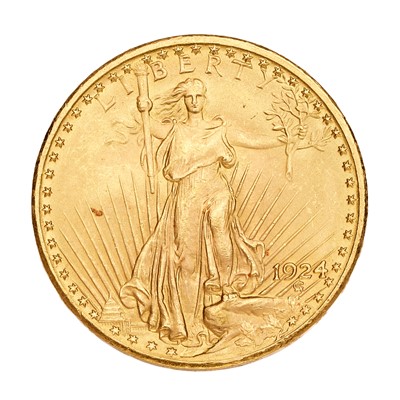 Lot 349 - USA, Gold $20, 'Double Eagle' 1924, (.900 gold,...