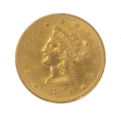 Lot 351 - USA, Gold $10 'Eagle' 1894, (.900 gold, 27mm,...