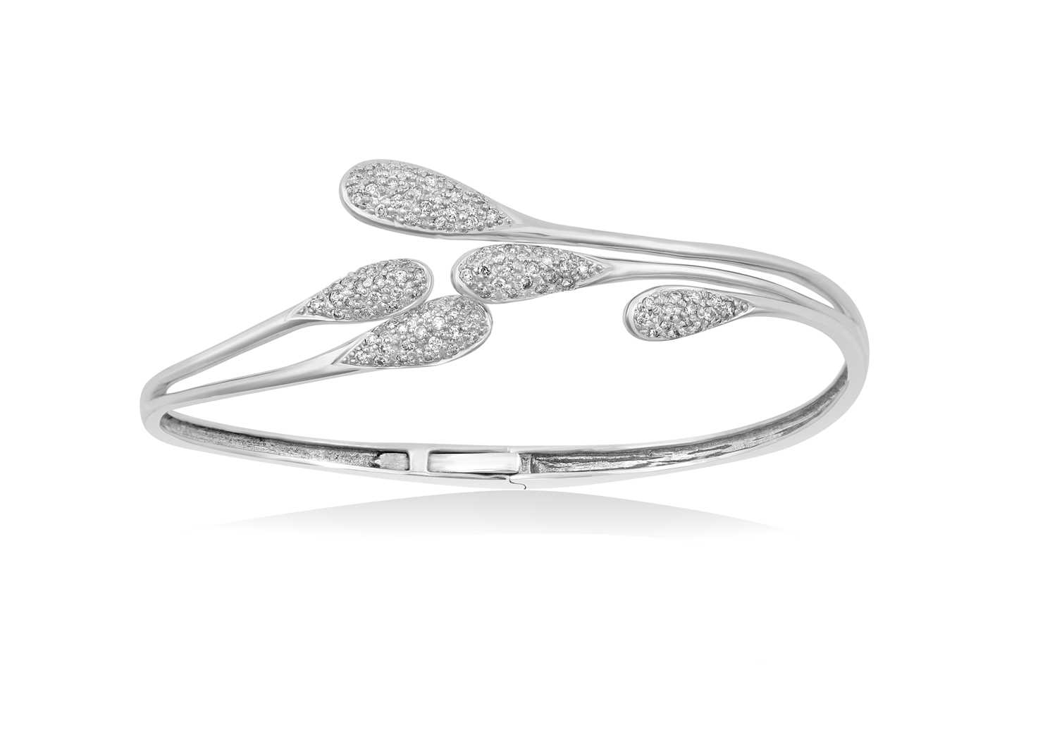 Lot 2127 - An 18 Carat White Gold Diamond Bangle the...