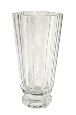 Lot 605 - An Orrefors Clear Glass Vase, by Nils Lundberg,...