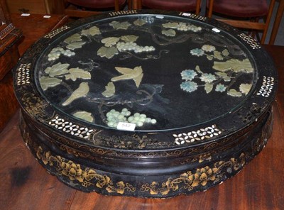 Lot 542 - Chinese lacquer and soapstone table