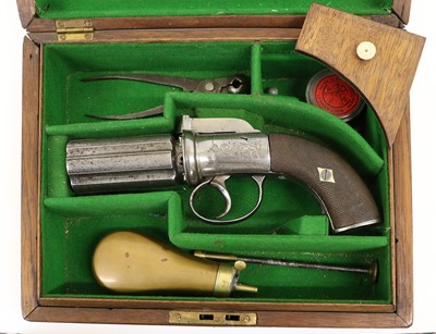 Lot 358 - A 19th Century Percussion Six Shot Pepperbox...