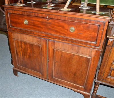 Lot 545 - A 19th century mahogany secretaire cabinet, the interior with satinwood veneered drawers