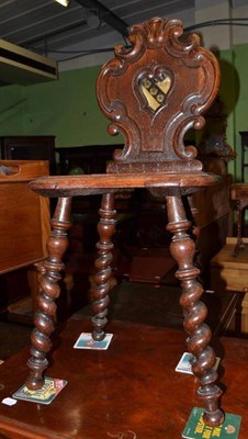 Lot 546 - Oak hall chair