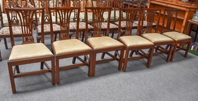 Lot 1186 - A Set of Six Late Georgian Mahogany Dining Chairs